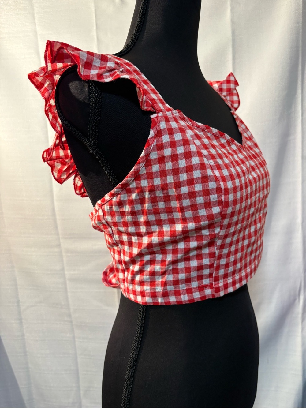XL Playful #Halter, #Crop Top #Gingham Ruffle,Bow,#Beachy,#Party suntop Comfort!